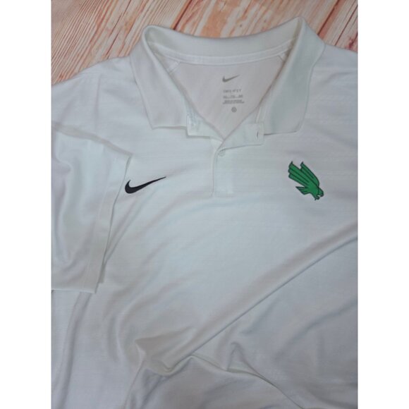 North Texas Mean Green Nike Dri-Fit White Polo Shirt XXL - Picture 4 of 7